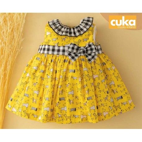 Cuka Summer Baby Girl Printed Dress Fluorita