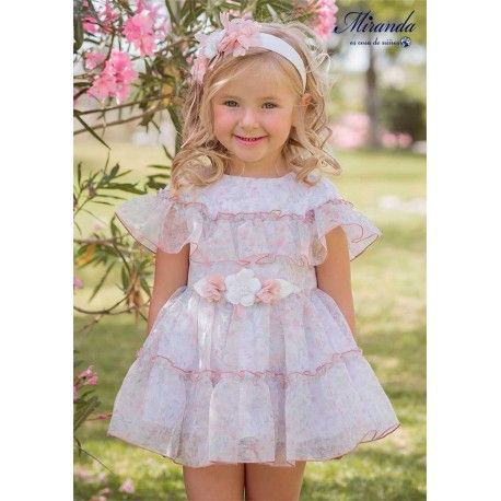 Miranda Verano Vestido niña Estampado con Adorno Floral