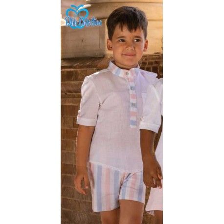 DBB Collection Summer Boy Set Blue and Pink Stripes