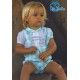DBB Collection Verano Conjunto bebé niño Blanco y Cuadros Turquesa