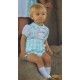 DBB Collection Verano Conjunto bebé niño Blanco y Cuadros Turquesa