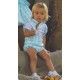 DBB Collection Verano Conjunto bebé niño Blanco y Cuadros Turquesa