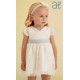 Abel & Lula Summer Baby Girl Pleated Tulle Dress Beige and Anise
