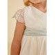 Abel & Lula Summer Baby Girl Pleated Tulle Dress Beige and Anise