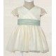 Abel & Lula Summer Baby Girl Pleated Tulle Dress Beige and Anise