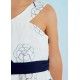 Abel & Lula Verano Vestido niña Organza Bordado Blanco Marino