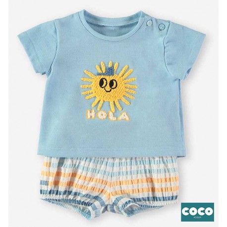 Coco Acqua Summer Baby Boy Blue Set with Sun and Stripes