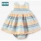 Coco Acqua Verano Vestido bebé niña Rayas Mostaza y Azul