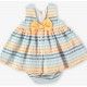 Coco Acqua Summer Baby Girl Blue and Ocher Striped Dress