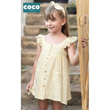 Coco Acqua Summer Girl Ocher Striped Dress