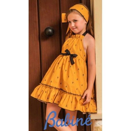 Babiné Summer Girl Ocher Dress Lobsters