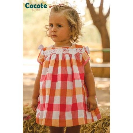 Cocote Verano Vestido bebé niña Cuadros Rojos