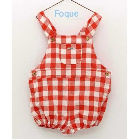 Foque Summer Baby Boy Overalls Yellow Squares