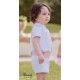 Miranda Verano Conjunto bebé niño Blanco Fajín Rosa