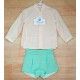 Miranda Summer Baby Boy Beige and Green Set