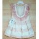 Miranda Verano Vestido niña Franjas Rosas y Blancas