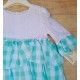 DBB Collection Verano Vestido niña Blanco Cuadros Turquesa