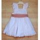 Blanca Valiente Summer Girl White Embroidered Dress Pink Tulle
