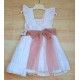 Blanca Valiente Summer Girl White Embroidered Dress Pink Tulle
