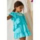 Vera Summer Girl Turquoise Dress Ruffles
