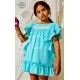 Vera Summer Girl Turquoise Dress Ruffles