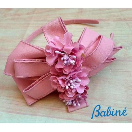 Babiné Verano Diadema niña Rosa Florecitas