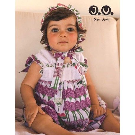 Jose Varon Summer Baby Girl Printed Dress Purple