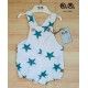 Jose Varon Summer Baby Boy White Overalls Blue Stars