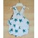 Jose Varon Summer Baby Boy White Overalls Blue Stars