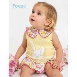 Foque Verano Conjunto bebé niña Conejito y Flores