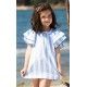 Foque Summer Girl Dress White and Blue Stripes