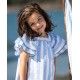 Foque Summer Girl Dress White and Blue Stripes