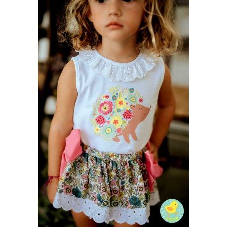 Pío Pío Verano Conjunto bebé niña Erizo