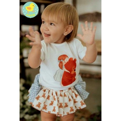 Pio Pio Summer Baby Girl Set Bears