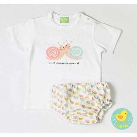 Pío Pío Verano Conjunto bebé niño Caracoles