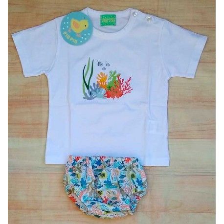 Pio Pio Summer Baby Boy Set Corals