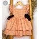 Mon Petit Bonbon Summer Baby Girl Set Orange Squares