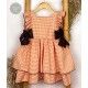 Mon Petit Bonbon Verano Vestido niña Vichy Naranja