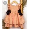 Mon Petit Bonbon Verano Vestido niña Vichy Naranja