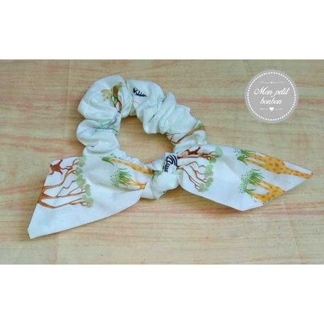 Mon Petit Bonbon Summer Girl White Scrunchy Safari