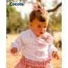 Cocote Summer Baby Girl White and Pink Sweatshirt Giraffe