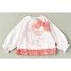 Cocote Verano Sudadera bebé niña Blanca y Rosa Jirafa