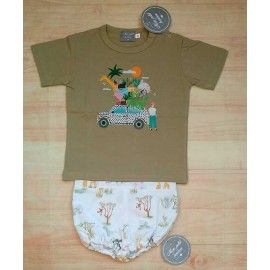 Mon Petit Bonbon Verano Conjunto niño Safari