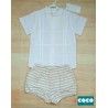 Coco Acqua Summer Baby Boy Set Beige Stripes