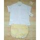 Blanca Valiente Summer Baby Boy Set Yellow Squares