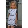 José Varón Verano Vestido niña Blanco Lunares