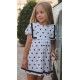 José Varón Verano Vestido niña Blanco Lunares