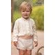 Miranda Verano Conjunto bebé niño Blanco Fajín Salmón