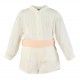 Miranda Summer Baby Boy White Set Salmon Belt