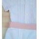 Miranda Verano Conjunto bebé niño Blanco Fajín Rosa